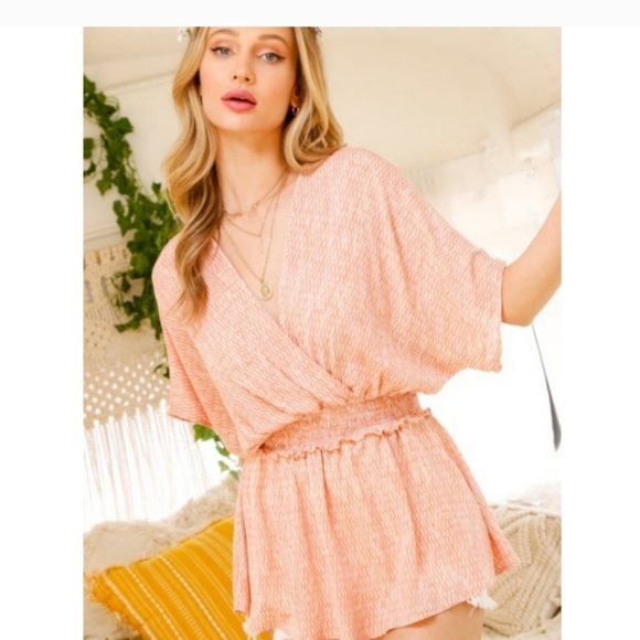 SMOCKED PEPLUM TOP - Picture 3 of 6